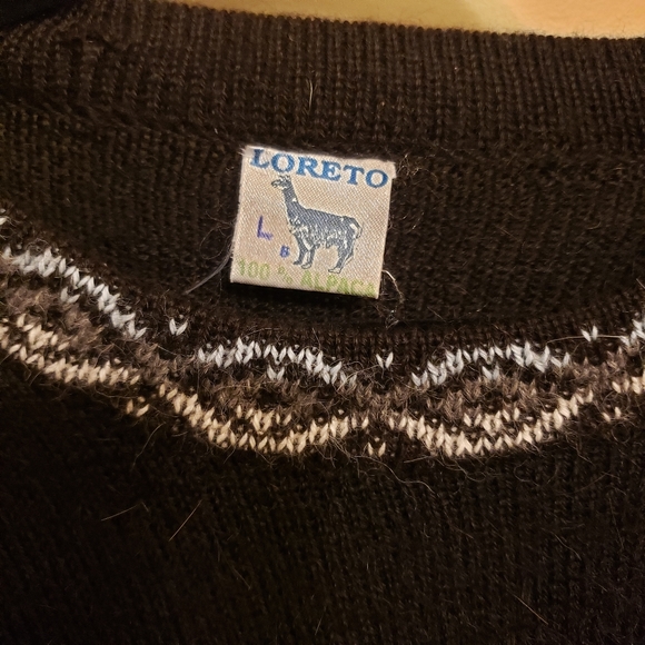 Fair Isle Alpaca Loreto, Mexico hand-woven, crew neck sweater, women's s… - Picture 4 of 8